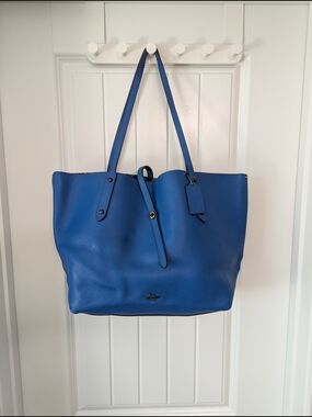 Coach Blue Pebbled Leather Market Tote Bag